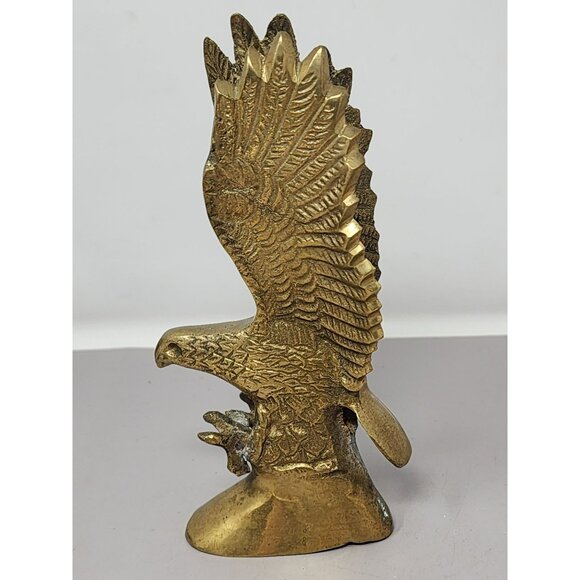 Vintage Antique Finish Brass Eagle Raptor Figurine Sculpture - Picture 3 of 10